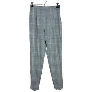Size 3 Vintage 90’s Grey Plaid Tapered Dress Pants Tartan Extra Small Academia